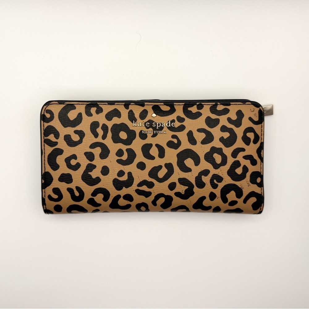Kate Spade Slim Leopard Print Bifold Wallet